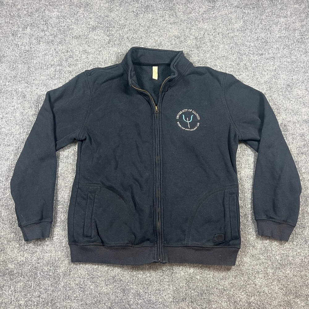 Soybu University Of Illinois Jacket Women Black Fleece Lined Mock Neck Full Zip